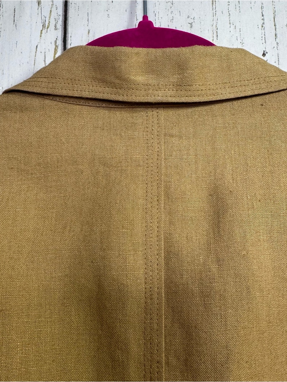 DKNY 100% Linen Tan Blazer Jacket Size 8 Office Career Quiet Luxury Coastal - Picture 9 of 14